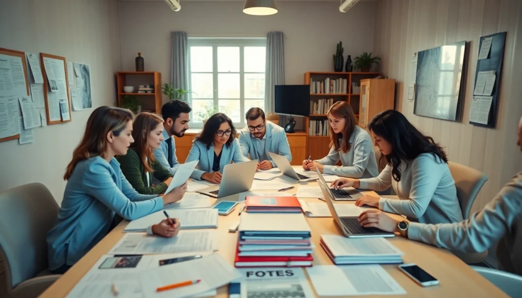 Engaged journalists at work showcasing https://southernmarylandchronicle.com in a dynamic newsroom environment.