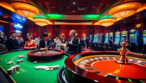 Experience thrilling moments at RR88 with vibrant casino tables and exciting slot machines.