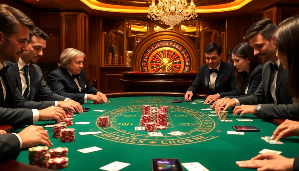 The hidden wiki showcases a vibrant casino scene, highlighting excitement at a blackjack table.