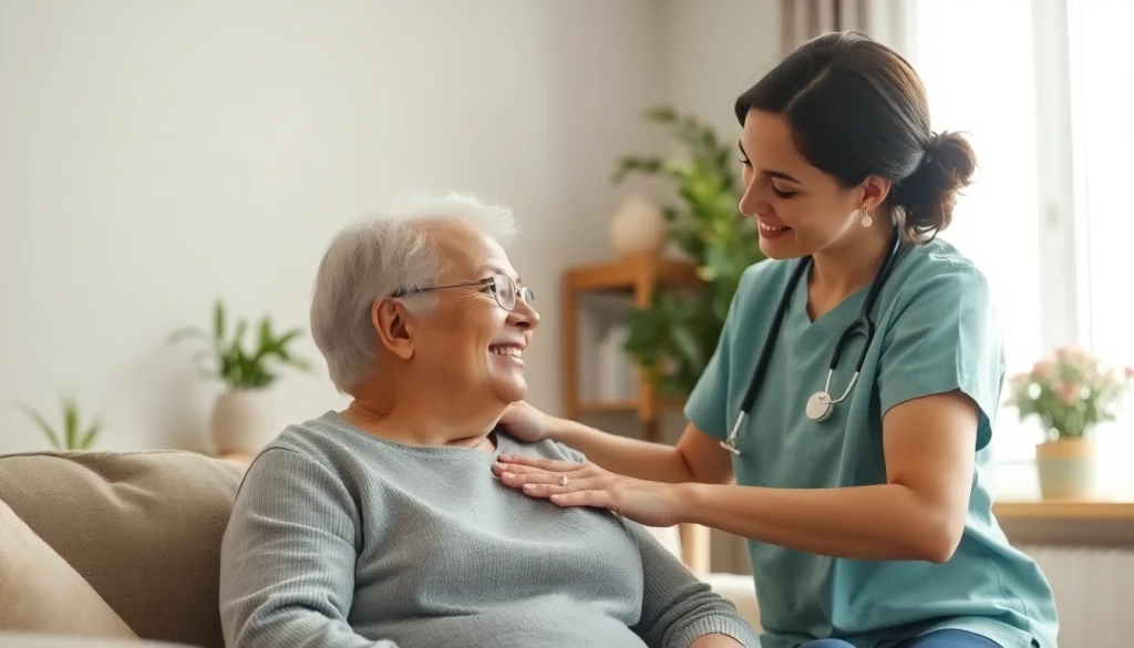 Engaging scene showcasing compassionate senior care austin tx between a caregiver and senior.