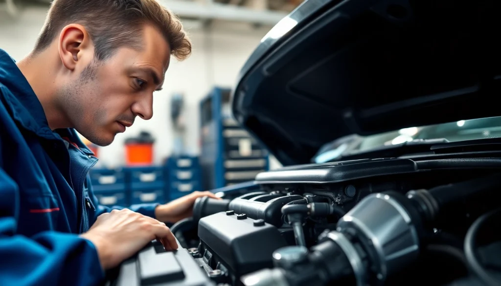 Mechanic examining a car engine, highlighting the importance of extended car warranty.
