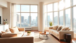 Find the lowest rate guaranteed for cheap apartments in a cozy living room with modern decor.