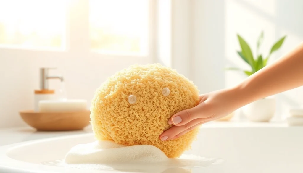 Learn how to clean a loofah using natural methods effectively in a sunny bathroom.