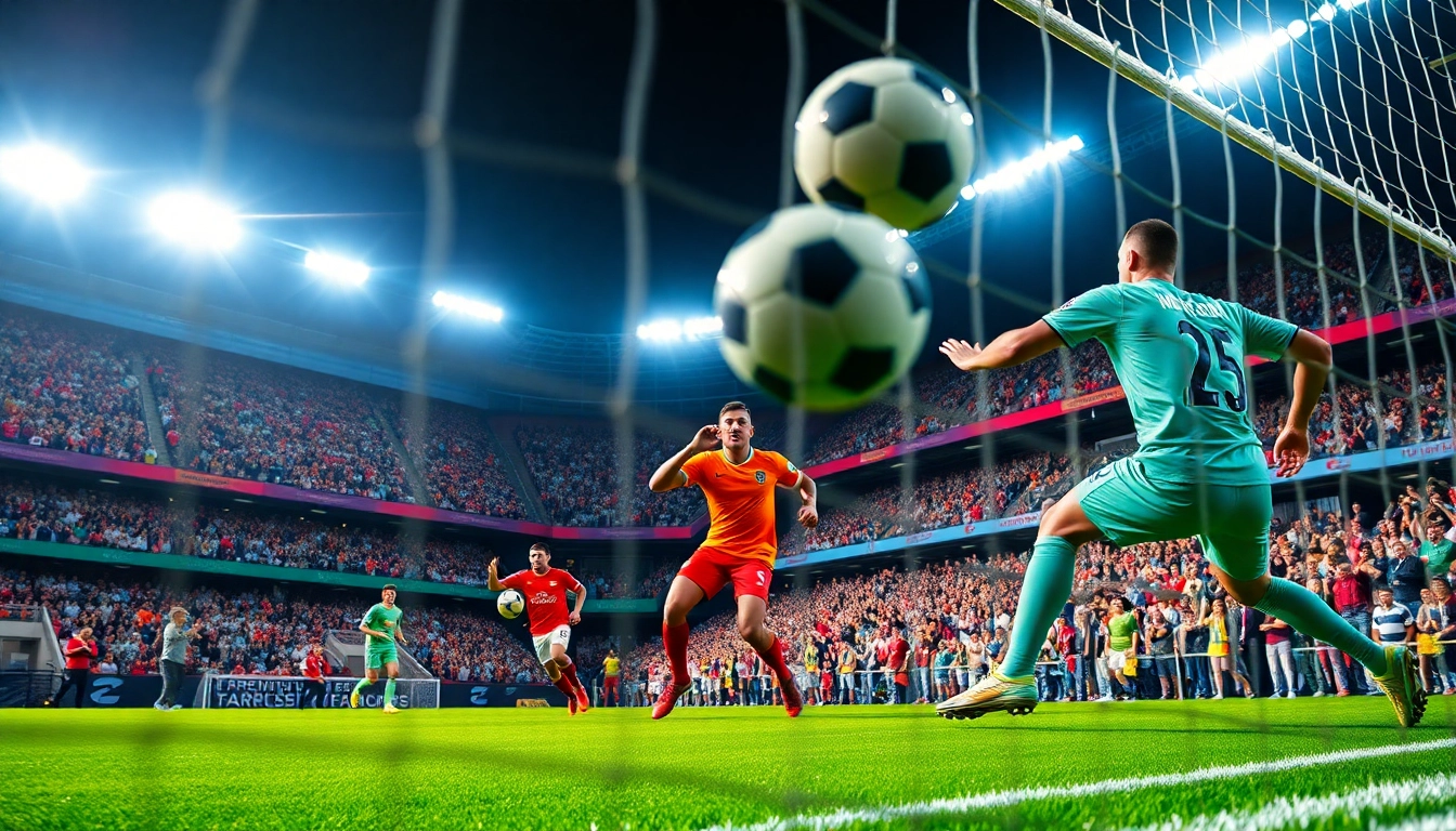 Watch a thrilling moment from a soccer match showcasing ผลบอลสด888, with a goalkeeper making a spectacular save.
