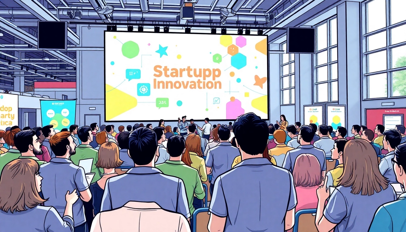 Engaged attendees participating in a startup innovation conference showcasing creative solutions.
