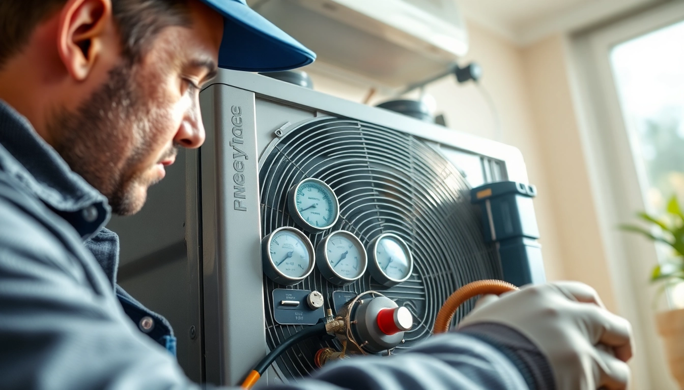 Technician performing emergency HVAC repair efficiently in a residential setting.