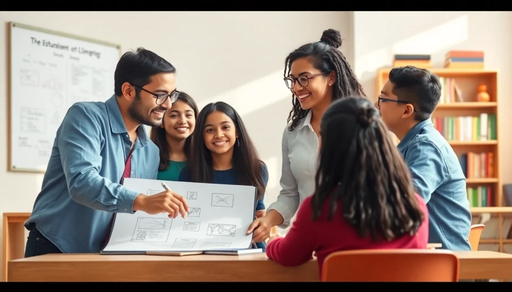 Engaged students receiving exam assistance in a vibrant classroom, highlighting the exam assistance industry.