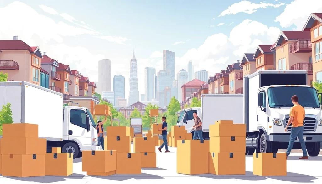 Movers Edmonton team in action during a busy relocation, showcasing professionalism.