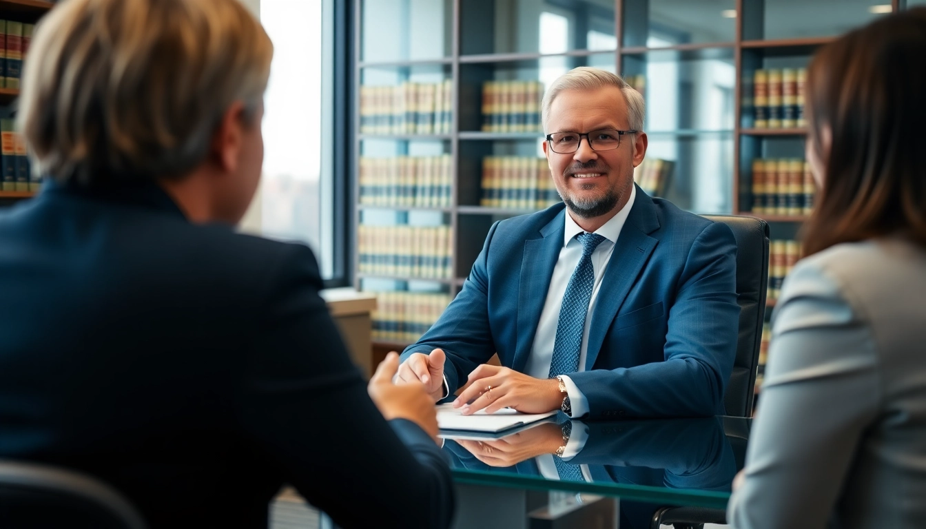 Consultation with a Birmingham Family Lawyer showcasing professionalism and warmth in a modern office.