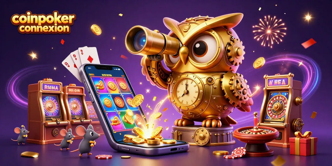 Découvrez l'expérience de jeu avec coinpoker connexion, où le poker rencontre les machines à sous dans une illustration vibrante.