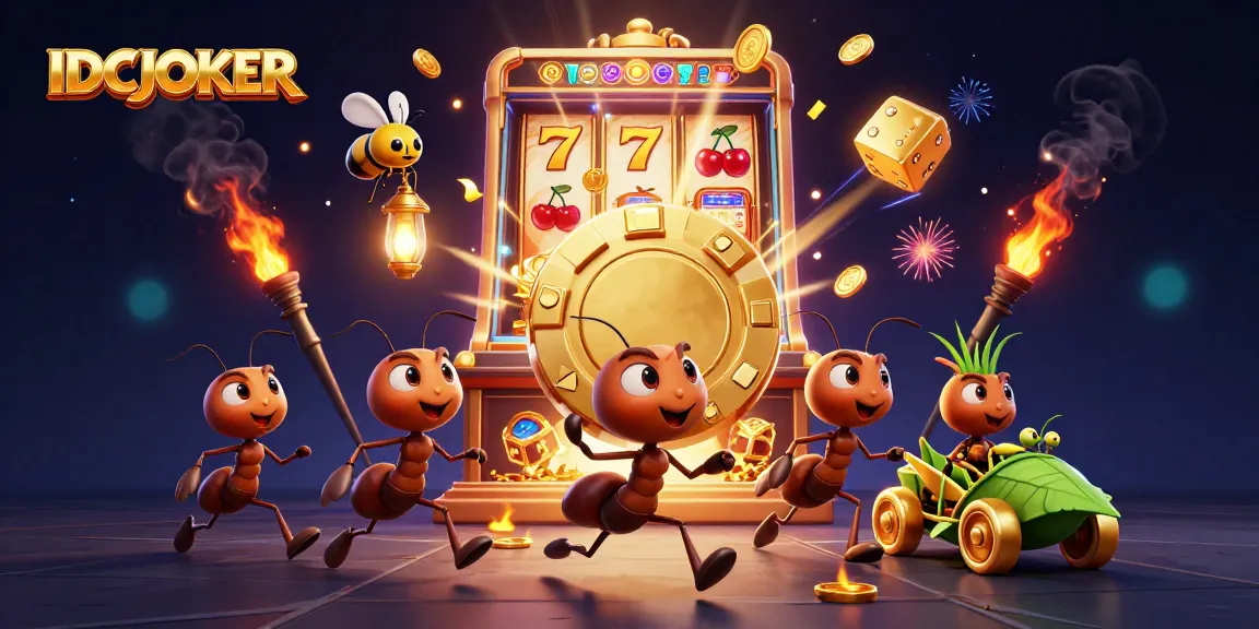 Win big with IDCJOKER as ants navigate a casino heist, adding excitement to the jackpot adventure.