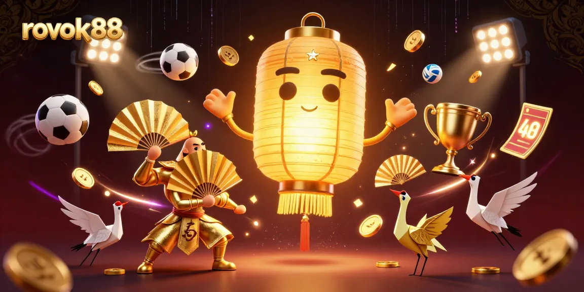 Engage with rokok88's thrilling gameplay featuring golden lantern spirits, paper fan warriors, and dynamic sports elements.