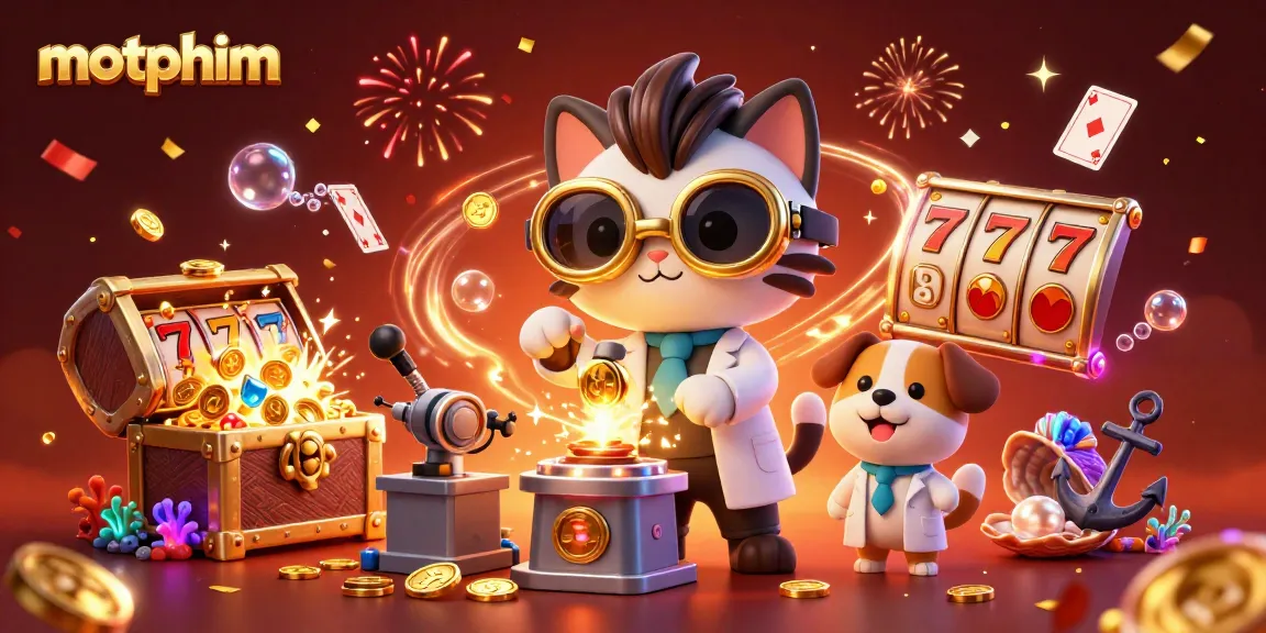 Power up your gaming with motphim's vibrant 3D casino adventure illustration.