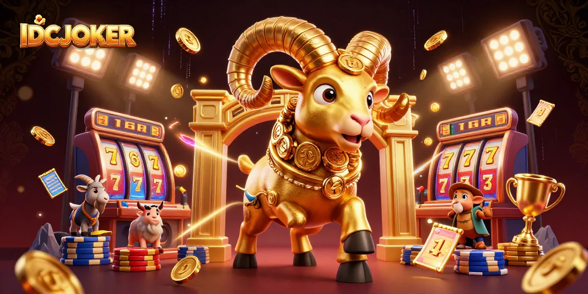 IDCJOKER offers a thrilling slot experience with golden ram amid dynamic gaming elements.