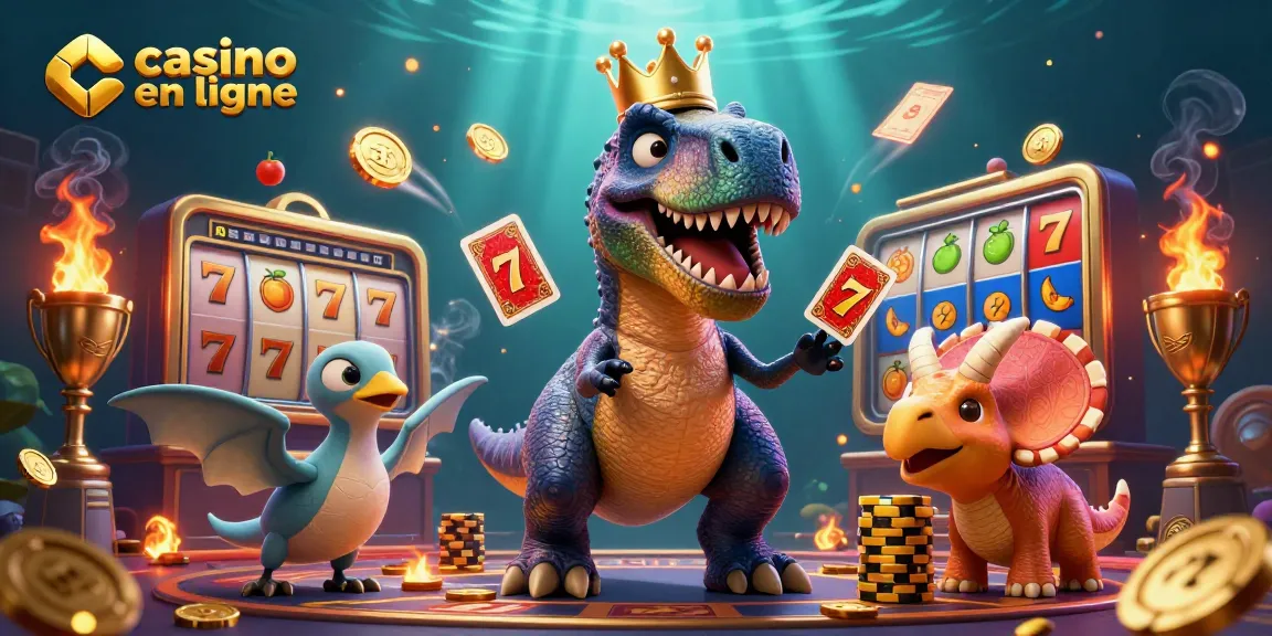 Profitez de jeux excitants dans un casino en ligne avec un T-Rex et un ptérodactyle