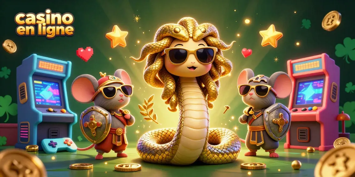 Jouez au casino en ligne avec des personnages de mythologie grecque et des éléments de jeu colorés.