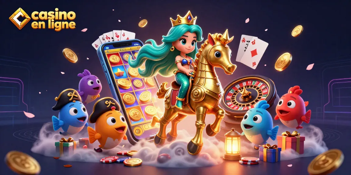 Vivez l'excitation des jeux de casino en ligne avec une illustration captivante.