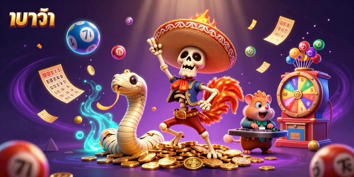 Experience the excitement of บาคาร่า with a vibrant victory scene featuring cartoon skeletons and lively elements.