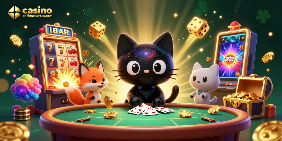 Profitez de l'excitation des jeux au casino en ligne sans wager avec des chats et des renards cosmiques.