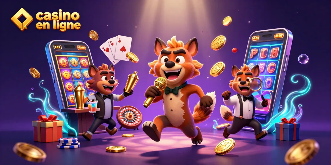 Les hyènes en casino en ligne animent un club comique avec des jeux colorés et des pièces d'or.