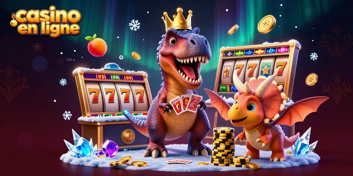 Session de jeu palpitante au casino en ligne avec un T-Rex et des symboles de jackpot